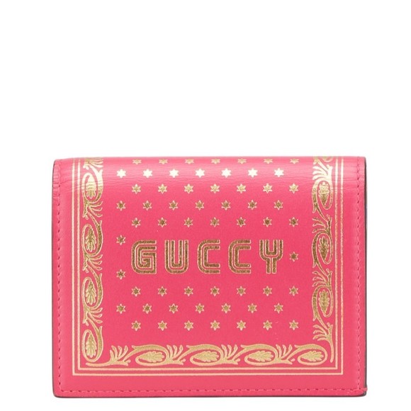 Gucci Leather Wallet Bifold SEGA GUCCY Pink - Picture 1 of 8